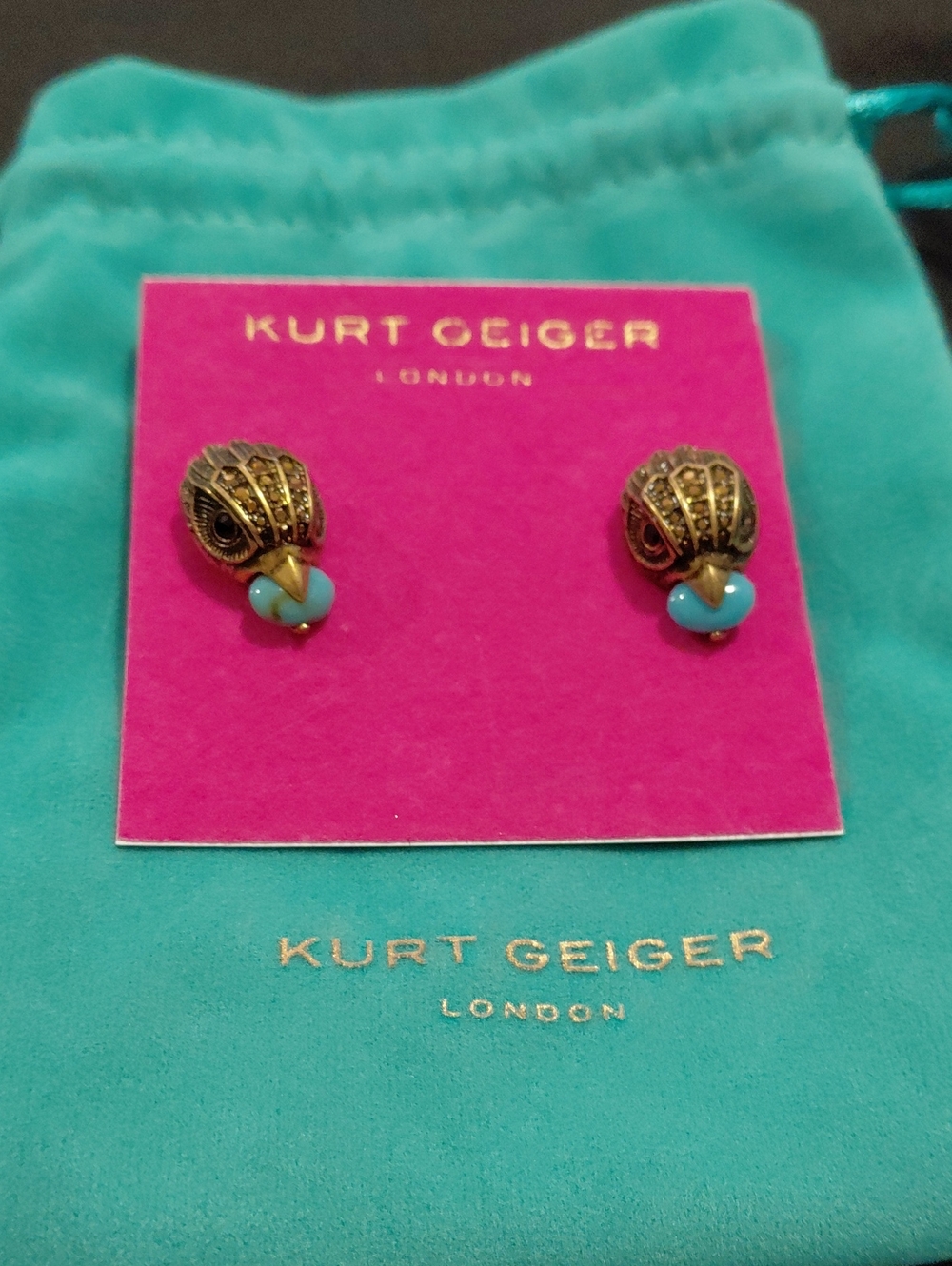 KURT GEIGER EAGLE STONE STUD EARRINGS - Picture 5 of 5